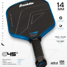 Load image into Gallery viewer, NEW! Franklin C45° Carbon Fiber Paddle - 14mm - Blue - with Free Weights!
