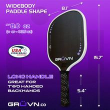 Load image into Gallery viewer, Gruvn Muvn 13S - Ultra Light for tennis elbow - 13mm for power at the net - plus free cover!