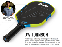 Load image into Gallery viewer, NEW! Franklin C45° Carbon Fiber Paddle - 14mm - Blue - with Free Weights!