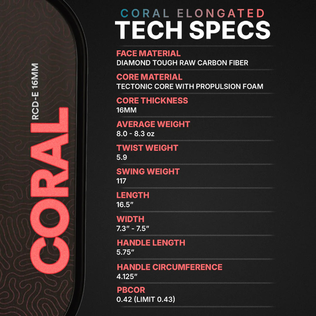 Six Zero Coral 16mm ELONGATED | Black | Plus Free Cover & Grip