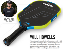 Load image into Gallery viewer, NEW! Franklin C45° Carbon Fiber Paddle - 14mm - Blue - with Free Weights!