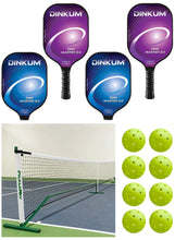 Load image into Gallery viewer, Pickleball Set - Heavy Duty Picklenet + 4 USAPA Approved Carbon Paddles + 8 Balls
