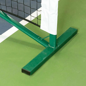 Picklenet® Pickleball Net. Flat poles never bend. Quick setup. Height sets automatically.